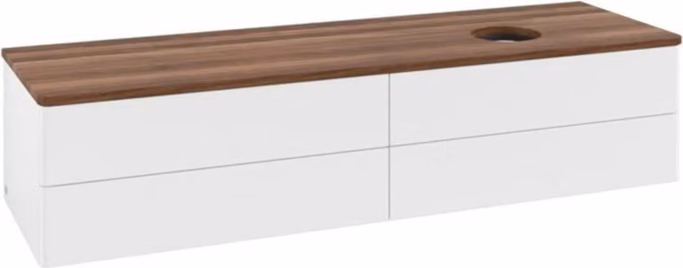 V&B Mobiletto senza struttura frontale - illuminazione Antao 160x50cm, WBP-colore w. wal, wh. m Lac