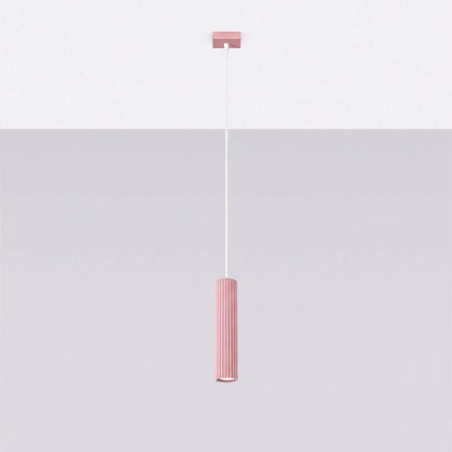 Lampada a sospensione KARBON 1 rosa 1xGU10 10W alluminio 118x8x8 cm Sollux Lighting