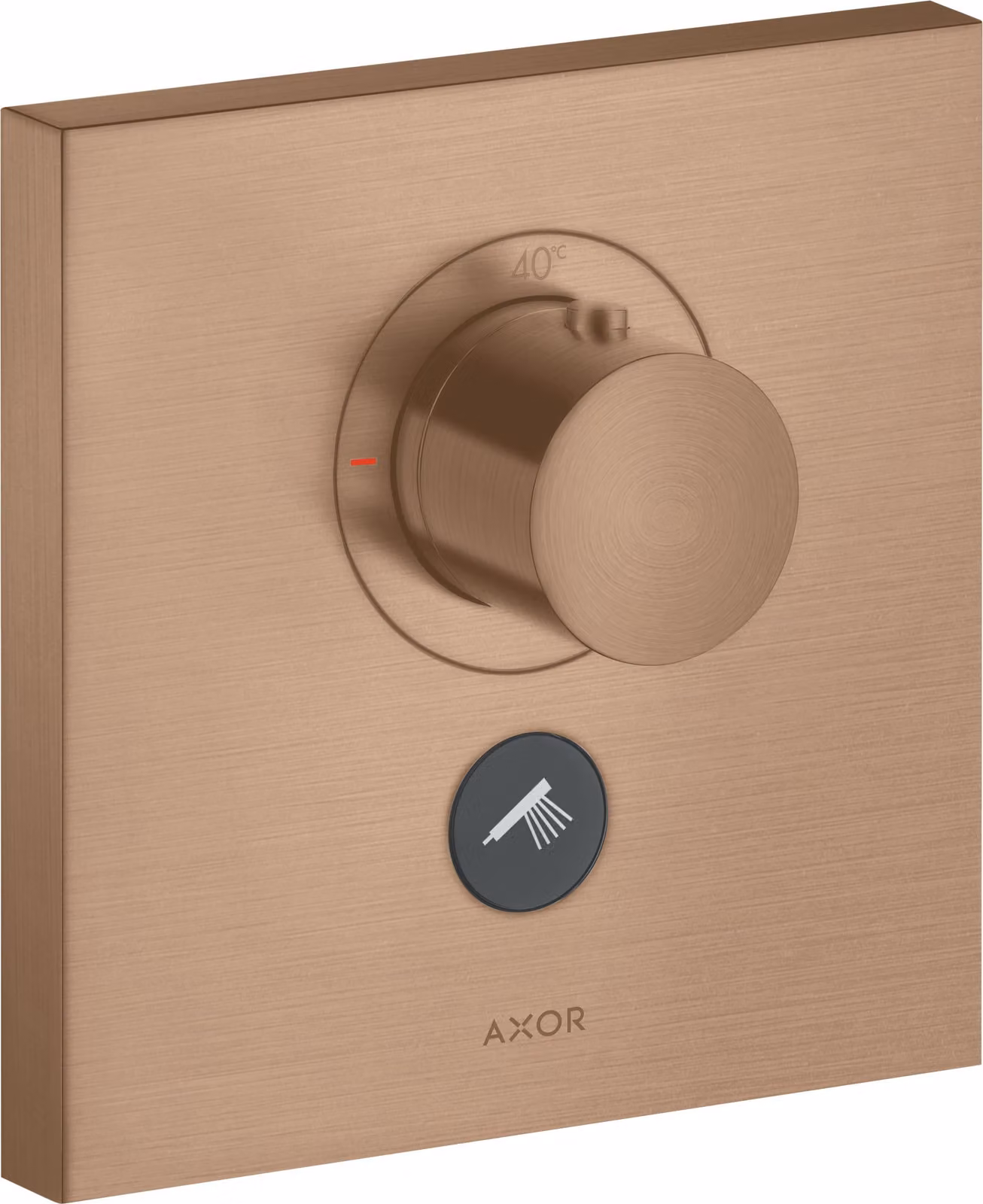 hansgrohe AXOR Starck ShowerSelect Thermostat carré à débit élevé encastré pour 1 consommateur et 1 prise supplémentaire, 36716310, 36716310