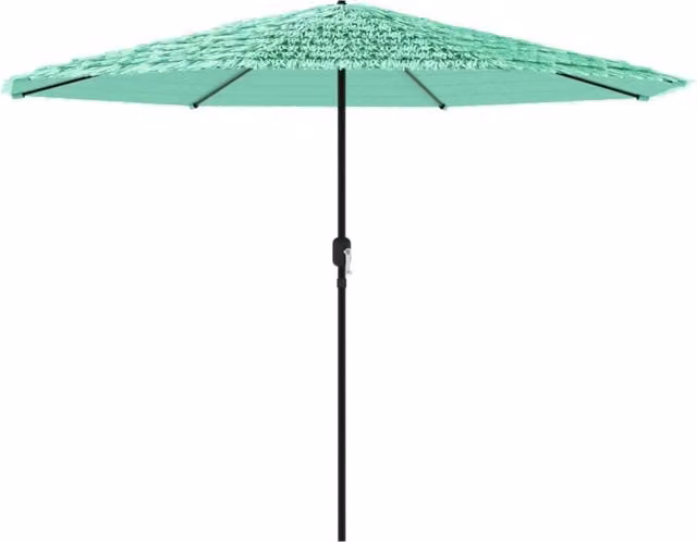 Ombrellone da giardino moderno verde con palo in acciaio e copertura in poliestere con protezione UV e meccanismo a manovella L: 388 cm, P: 388 cm, H: 248 cm