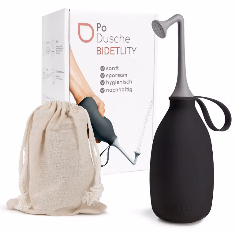 Bidet portatile, doccia intima, doccia per l'igiene intima, capacità 450 ml, colore nero