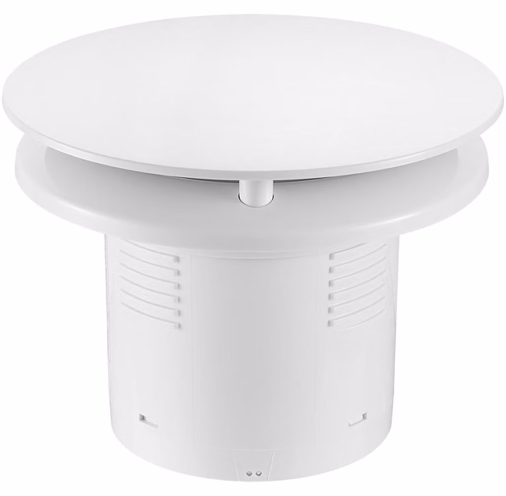 CERANO - Ventilatore assiale rotondo per bagno con sensore di umidità e temporizzatore - 12 W, bocchetta da 100 mm - bianco lucido