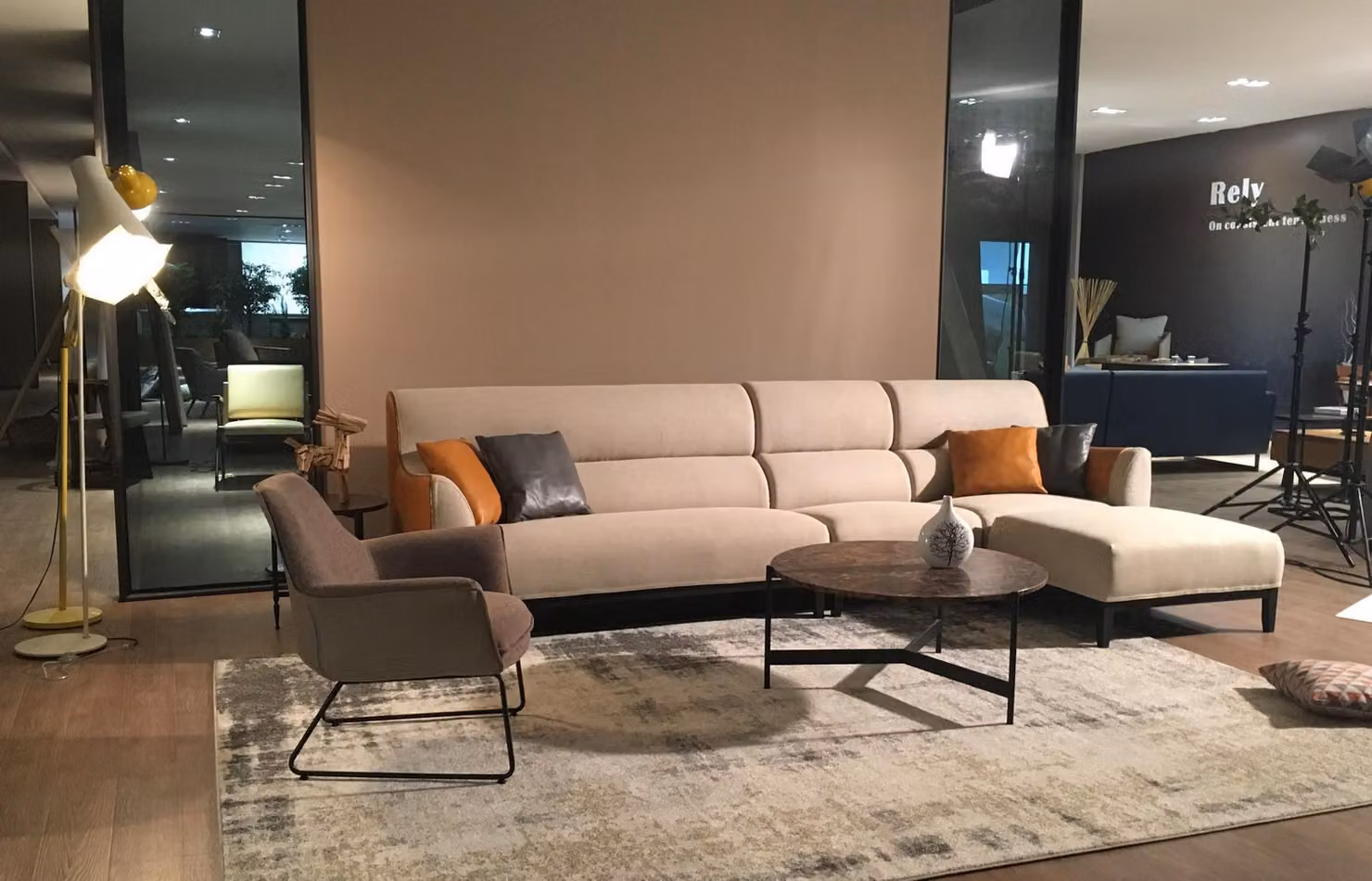 Eck Sofa Textil Sofa Polster Sitz Garnitur Couchen Sofas Wohnzimmer Möbel Stoff