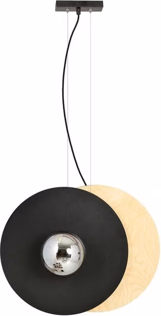 Lampada a sospensione Nordica Takehaya Luceart-Classic con 2 luci in acciaio nero, legno e vetro fumè grigio con altezza regolabile