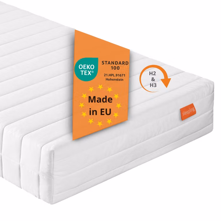 materasso ergonomico a 7 zone in schiuma fredda, 80 x 200 cm, H2 & H3, 21 cm, livello di rigidità duo, materasso reversibile, sleepling PureComfort