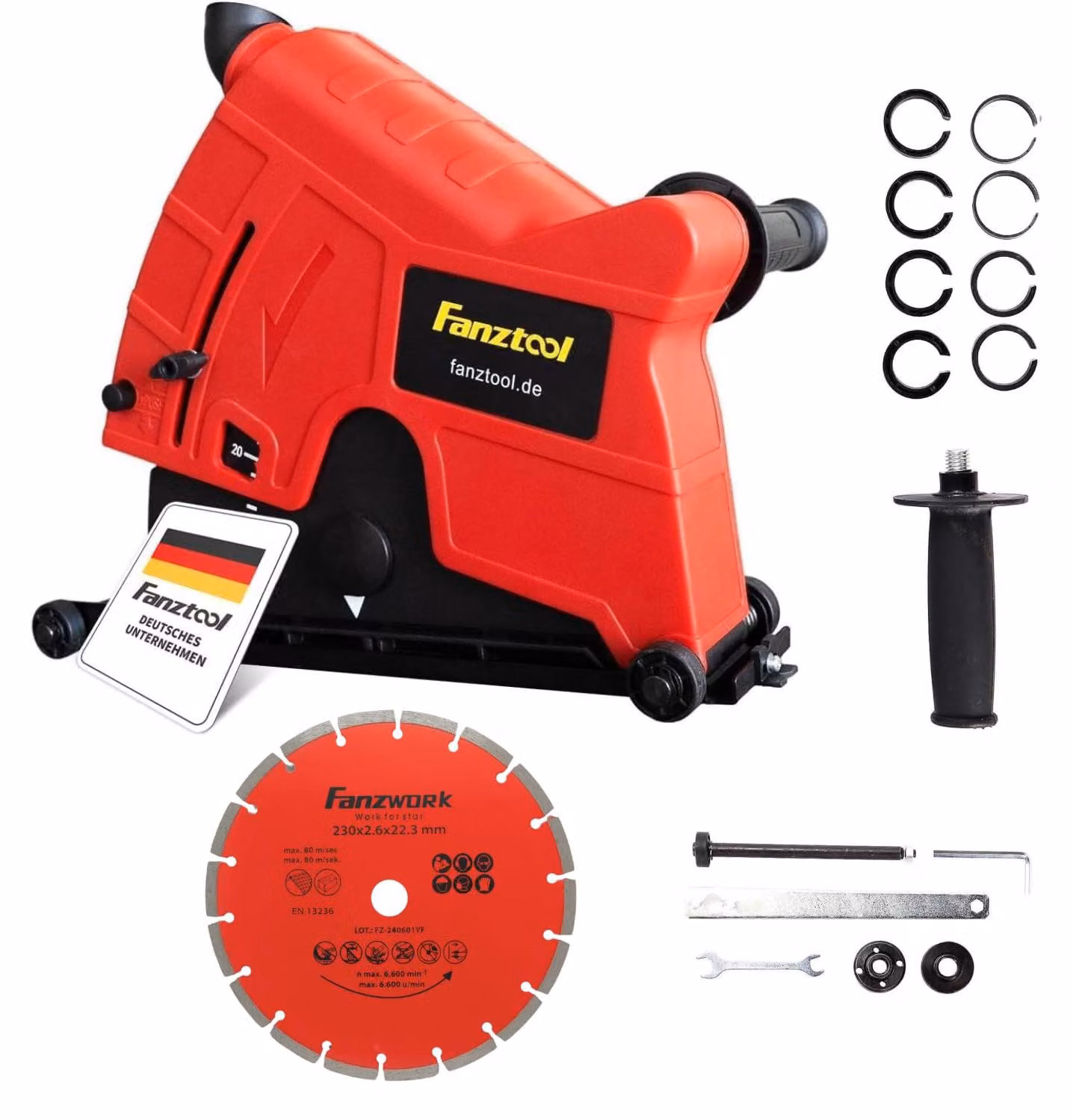 Cappa aspirante da 230 mm per smerigliatrice angolare – Universale, ideale per tagli