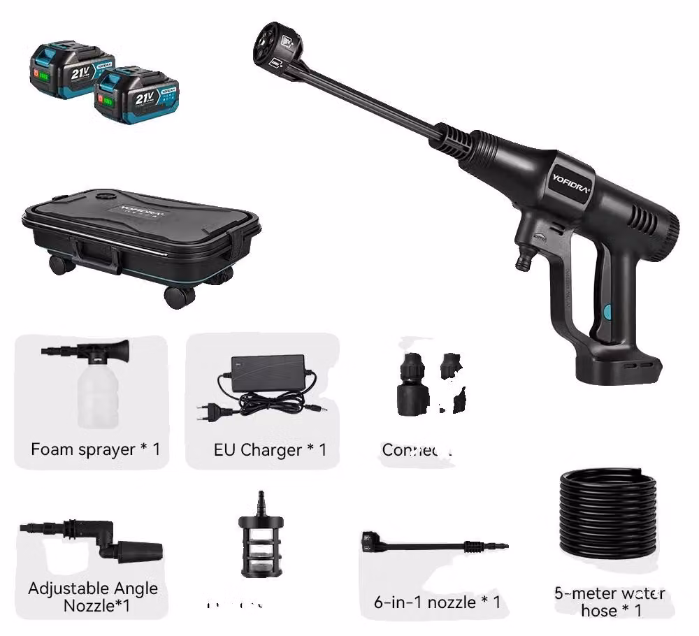 Idropulitrice, 200 bar, compatibile con batterie, 2 batterie incluse