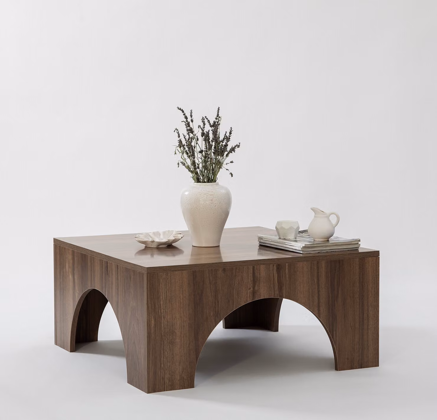Skye Decor, Collesium - Walnut, tavolino, 100% PANNELLI DI PARTICELLE RIVESTITI IN MELAMMINA, noce, 80 x 80 x 37 cm