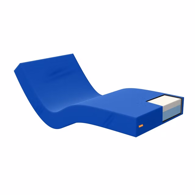 Materasso Ibrido Geriatrico MIASUITE in Memory Foam con Rivestimento Antibatterico Impermeabile e Sfoderabile Blu L/P/H: 200 x 80 x 16 cm