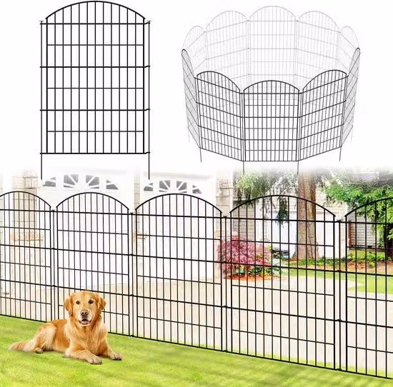 Recinzione da giardino - Barriera anti-animali in acciaio inossidabile, composta da 5 elementi, lunga 3,5 m