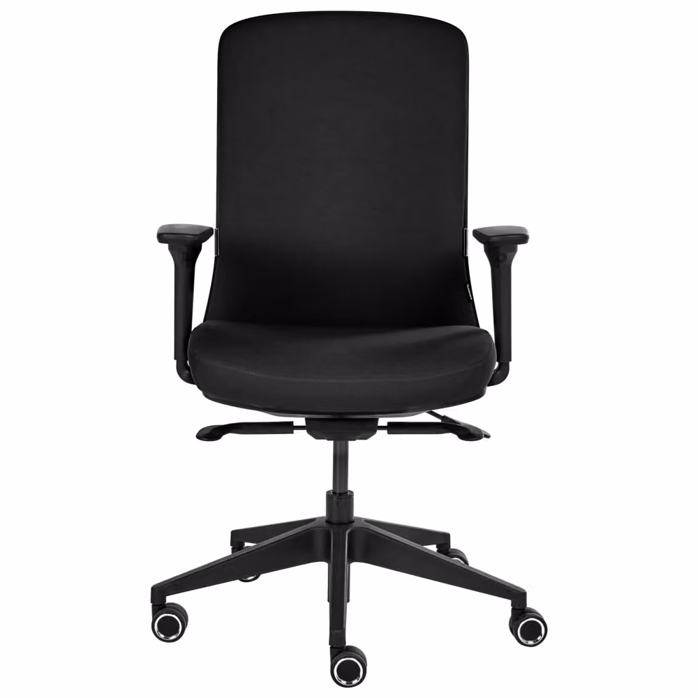 Sedia da ufficio ergonomica BELIANI nera con seduta regolabile e braccioli, ideale per home office e professionisti – 2
