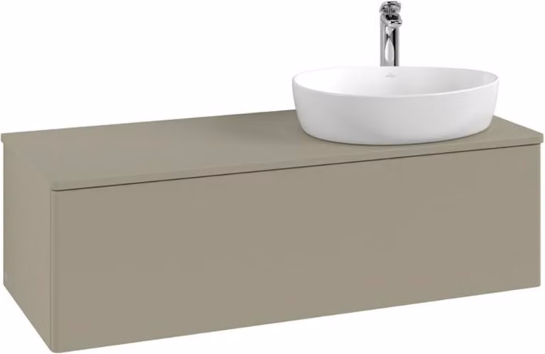 V&B Mobiletto senza struttura frontale, con illuminazione Antao 120x36x50cm, HL, WBP Lac, glo wh. Lac