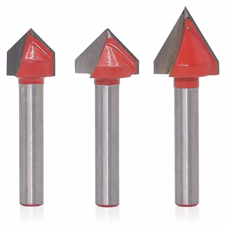 Fresatrice a V, diametro 13 mm, angolo 60/90 gradi, in metallo duro, per incisione 3D, utensile per lavorazione del legno