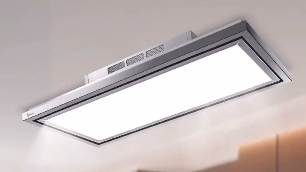 Cappa a soffitto Baraldi FLEXIA FREE Inox Bianca con controllo app e aspirazione da 900 m3/h, Larghezza: 90 cm – 2