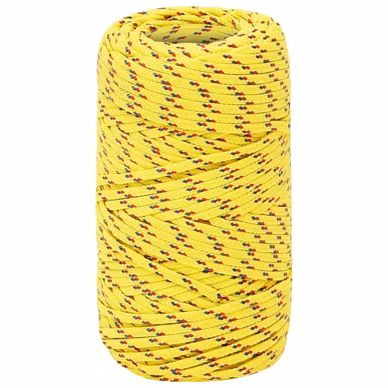 Corda multiuso vidaXL in plastica gialla, diametro 2 mm, lunghezza 250 m, carico massimo 27 kg