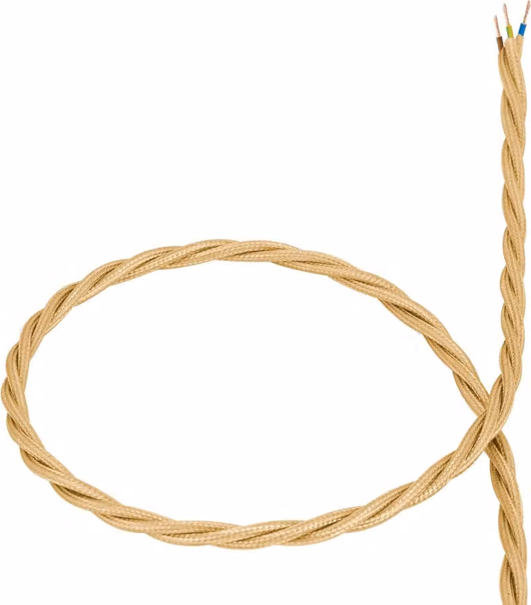 Cavo tessile intrecciato oro 7 m