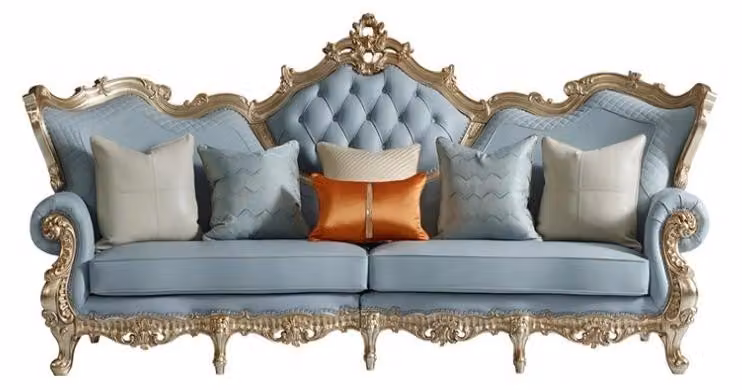 Blaue Chesterfield Klassische Couch Robuste Wohnzimmer Sitzsofa