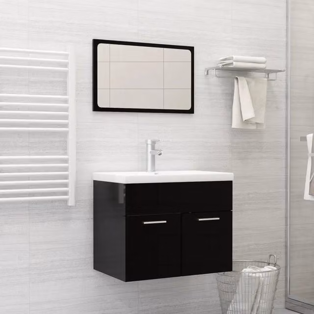 Lavabo da incasso con rubinetto vidaXL in ceramica bianco L: 61 cm, P: 39 cm, H: 18 cm