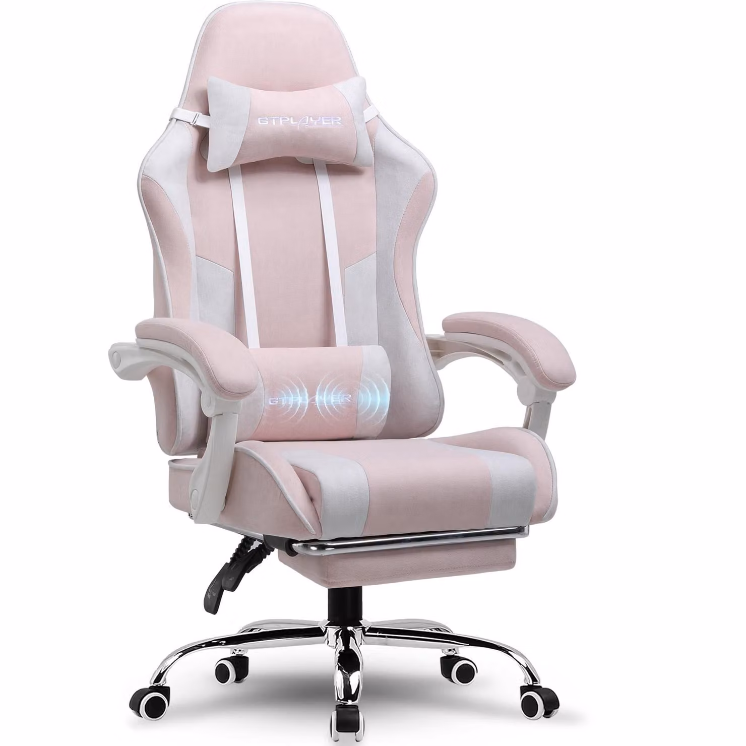 Sedia da gaming GTPLAYER, sedia da ufficio, sedia ergonomica per computer, sedia da gaming con supporto lombare massaggiante, poggiapiedi e poggiatesta