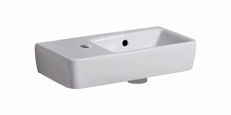 Geberit Renova Nr.1 Comprimo Nouveau lave-mains, 50x25cm, tablette à gauche, robinetterie à gauche, 276350000, 276350000