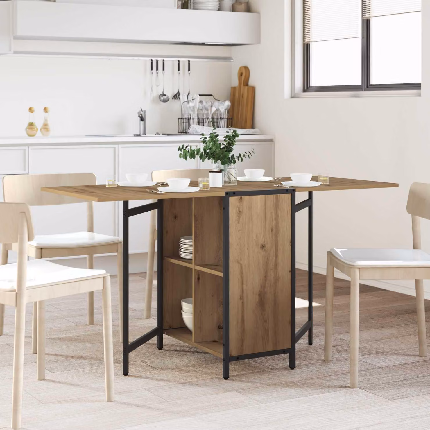 Maison Exclusive - Tavolo da pranzo, dimensioni 144 x 60 x 75 cm, piano in legno impiallacciato effetto "Artisan" (rovere)