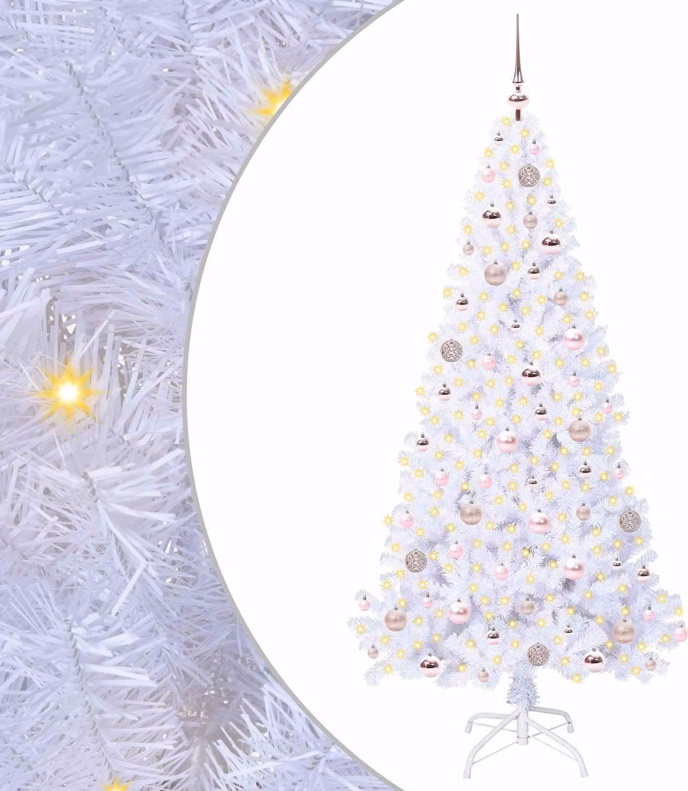 Albero di Natale artificiale Bianco 180 cm PVC e Acciaio