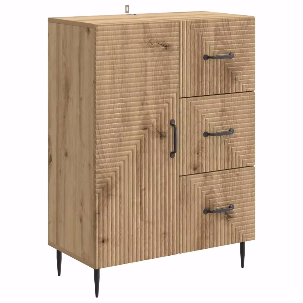Credenza moderna vidaXL in legno e metallo marrone L: 66 cm, P: 34,5 cm, H: 89,5 cm – 2