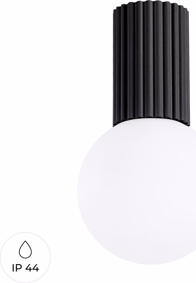 Lampada da soffitto HALO nera IP44 1xG9 8W alluminio/vetro 21x12x12cm Sollux Lighting