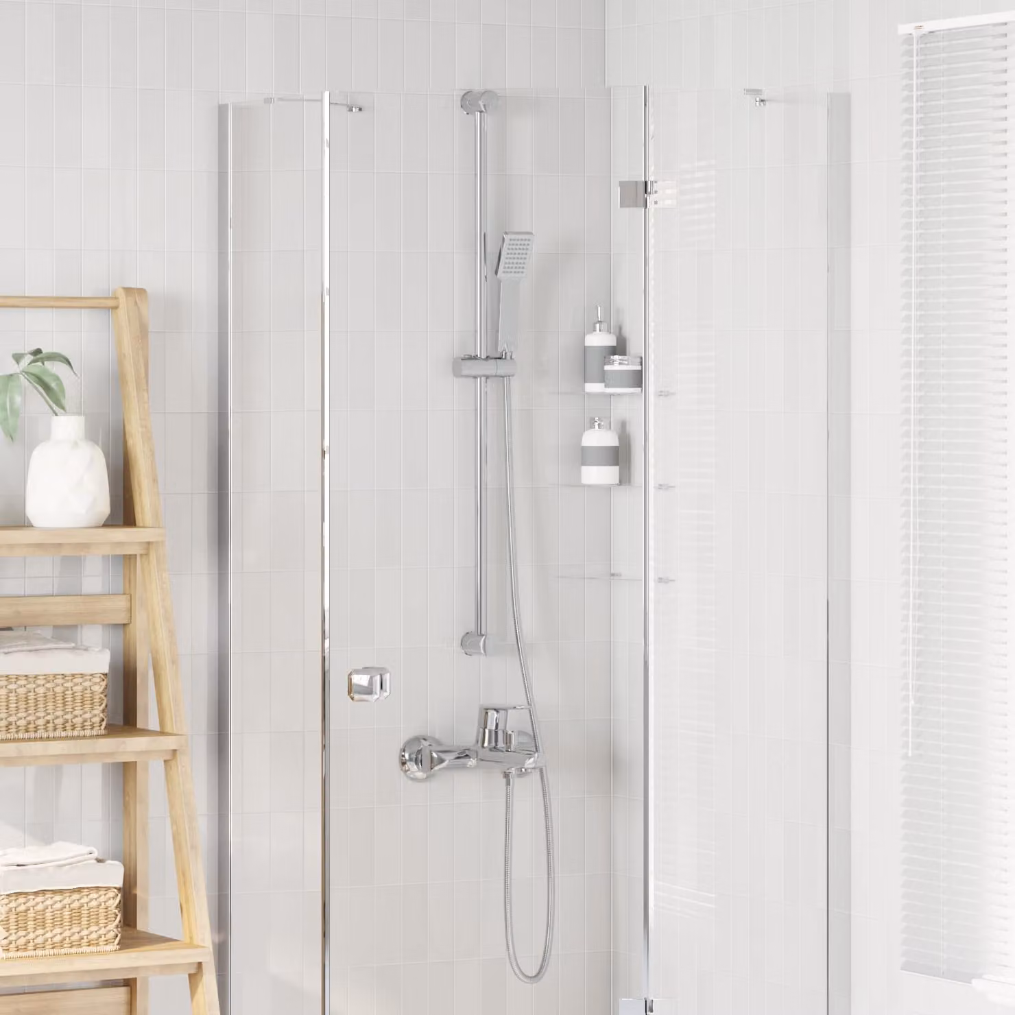 vidaXL Set di Sistema Doccia in Acciaio Inox Cromato Argento 100 cm