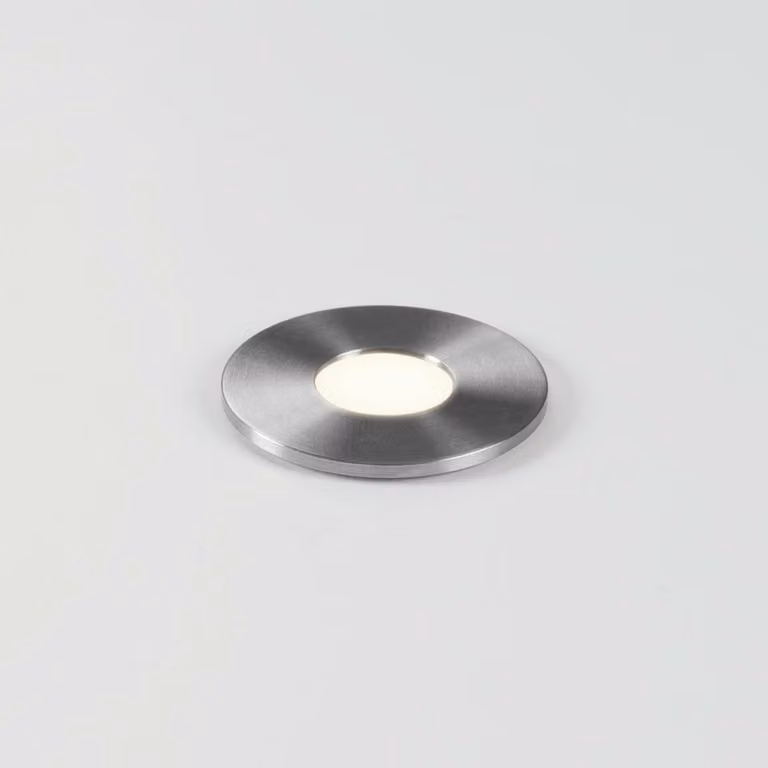 Apparecchio LED da terra ASTRO Terra Round 28 1W 3000K, acciaio spazzolato, IP65