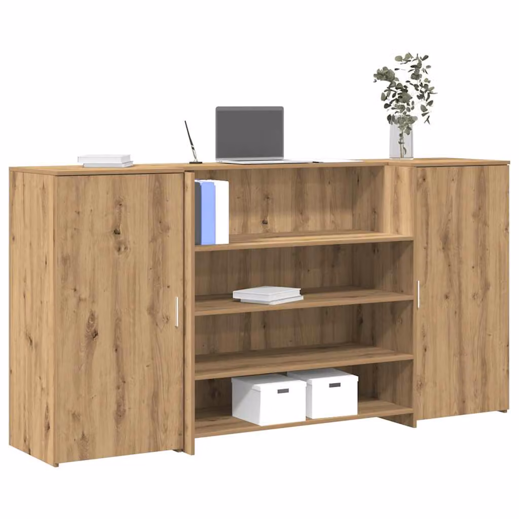 vidaXL Banco Reception in Rovere Marrone con Finitura Opaca L: 200 cm, P: 50 cm, H: 103,5 cm