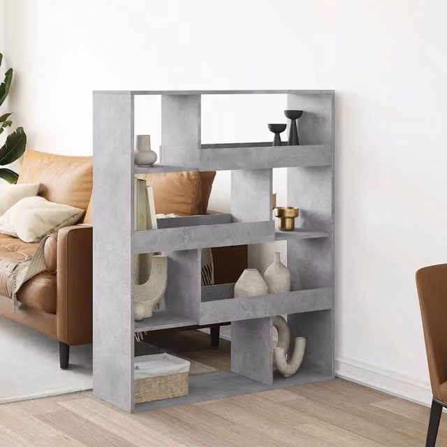 Libreria vidaXL Grigio in Legno e MDF, L 100 x P 33 x H 125,5 cm