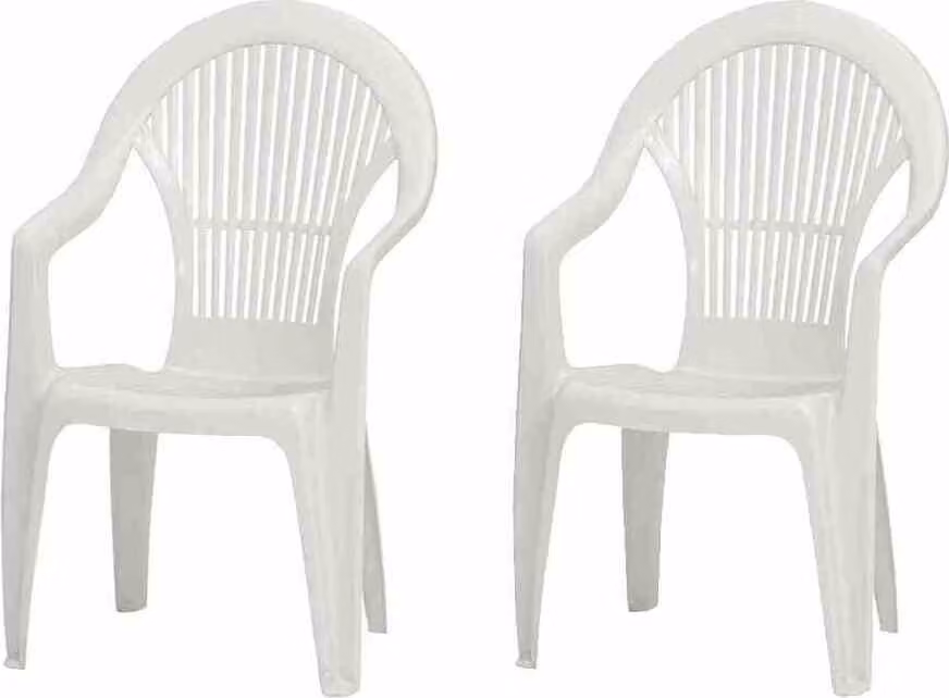 PROGARDEN Vega SET 2x sedie impilabili in plastica bianca M73533