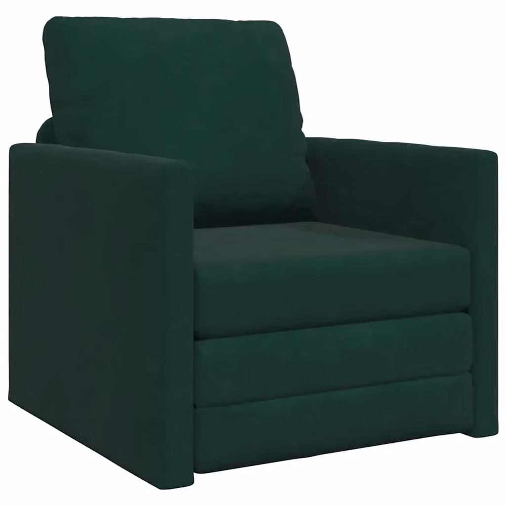 Divano letto daybed vidaXL in velluto verde scuro L: 74 cm, P: 77 cm, H: 81 cm – 2