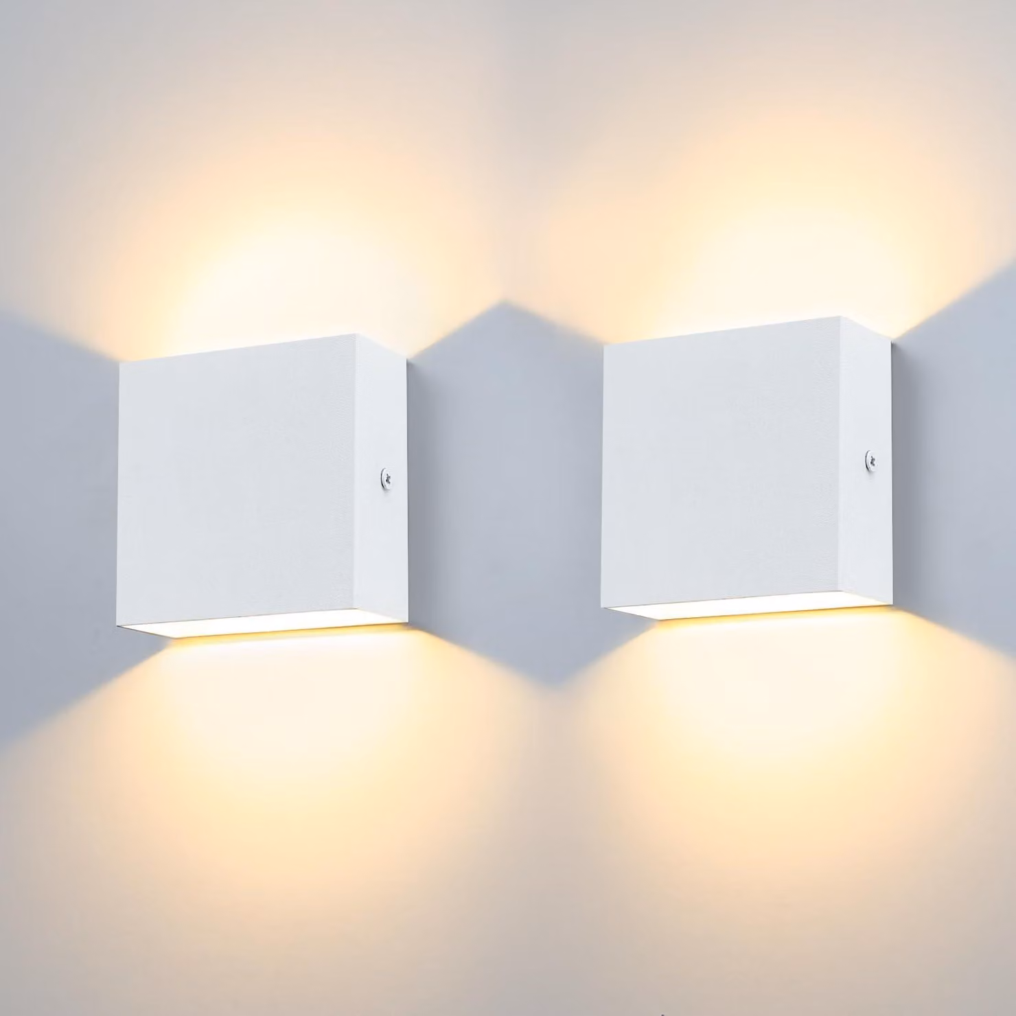 Lampada da parete esterna a LED, 12W, grado di protezione IP65, 3000K (bianco caldo), alluminio, set da 2