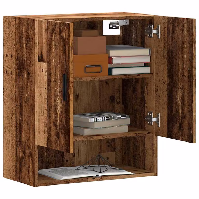Armadietto a muro vidaXL in legno marrone con ante a battente e ripiani interni, L 60 cm x P 31 cm x H 70 cm