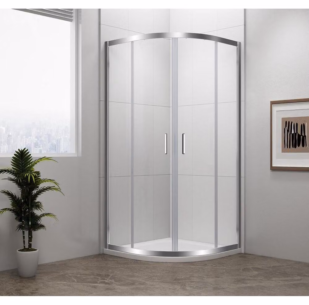 Polysan Easy Line - Schermo doccia a quarto di giro 800x800 mm, alluminio/vetro chiaro EL2515
