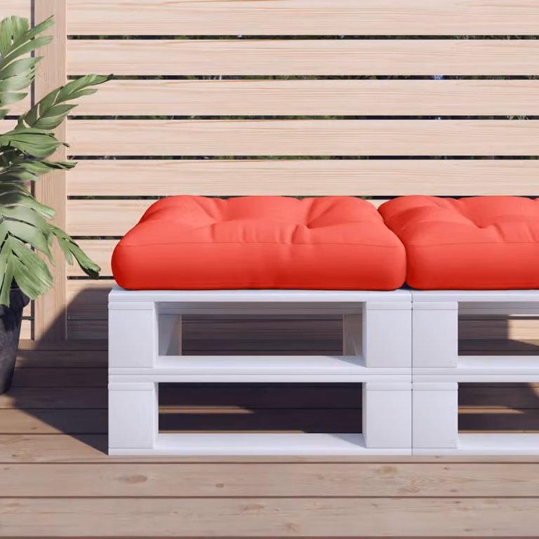 Cuscino per Pallet vidaXL Rosso in Poliestere, L/P/H: 50 x 50 x 12 cm