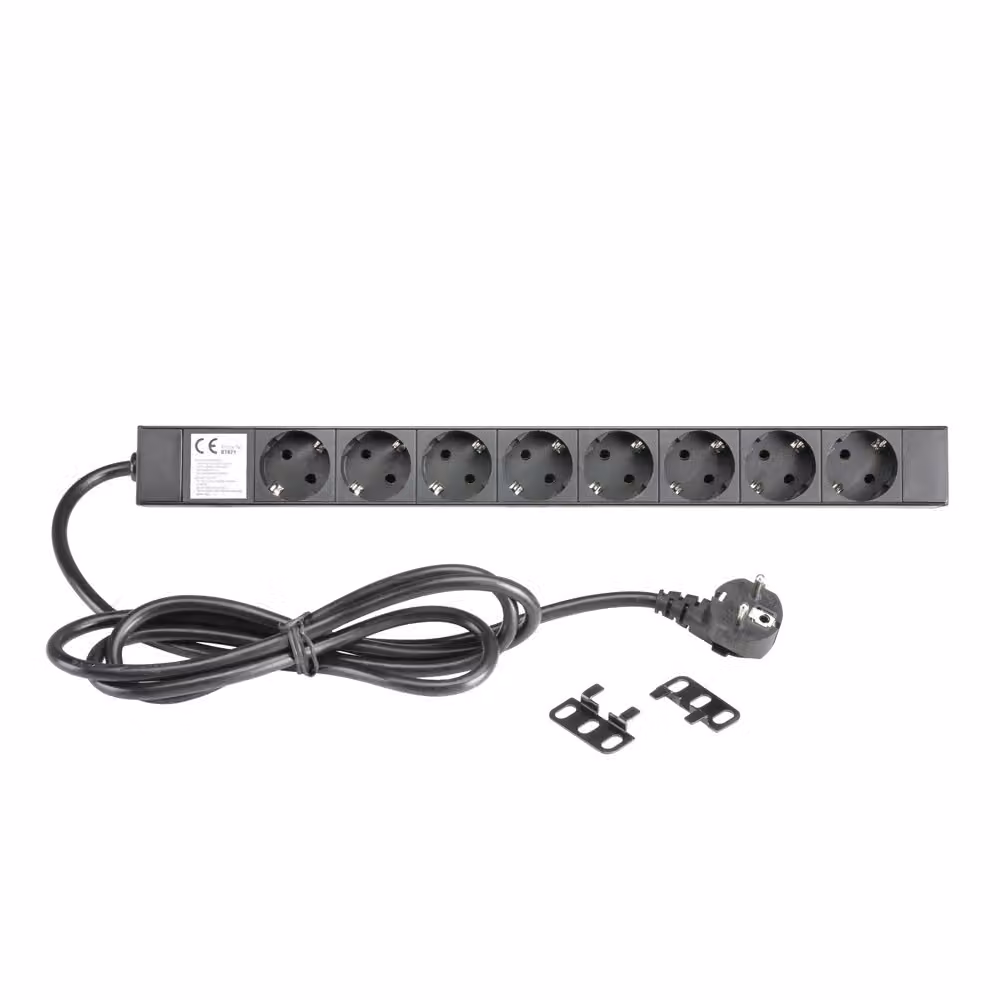 Adam Hall Cables 87471 - Distributore di alimentazione da 19" 1U a 8 vie con interruttore