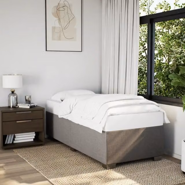 Giroletto vidaXL senza materasso in tessuto beige e grigio L 90 cm x P 200 cm