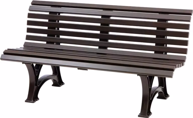 Panchina da giardino Jamaica | 3 posti | Marrone | HxLxP 80x150x64cm | Plastica resistente agli agenti atmosferici e ai raggi UV | Panchina da parco Panchina da esterno Balcone da giardino Terrazza