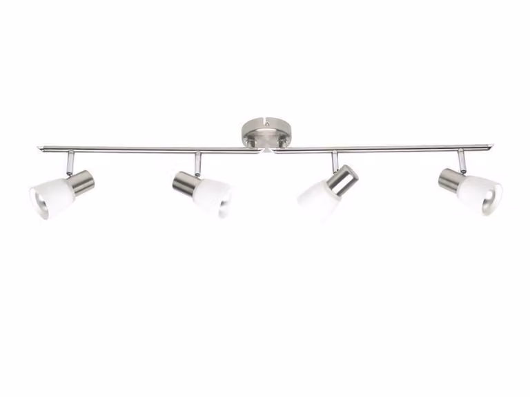 Lampada da soffitto in metallo e vetro