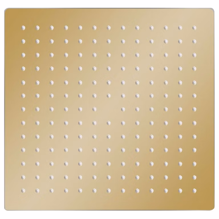 Testa Doccia a Pioggia in Acciaio Inox 25x25 cm Quadrata Oro