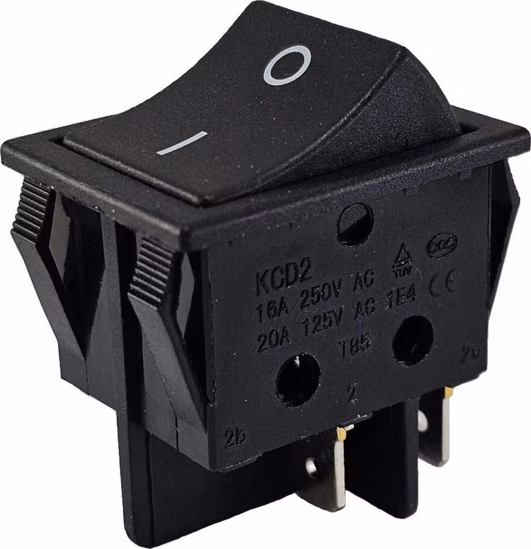 Interruttore a bilanciere On/Off 4 pin 16A 250~, nero, interruttore a bilanciere, interruttore per apparecchiature