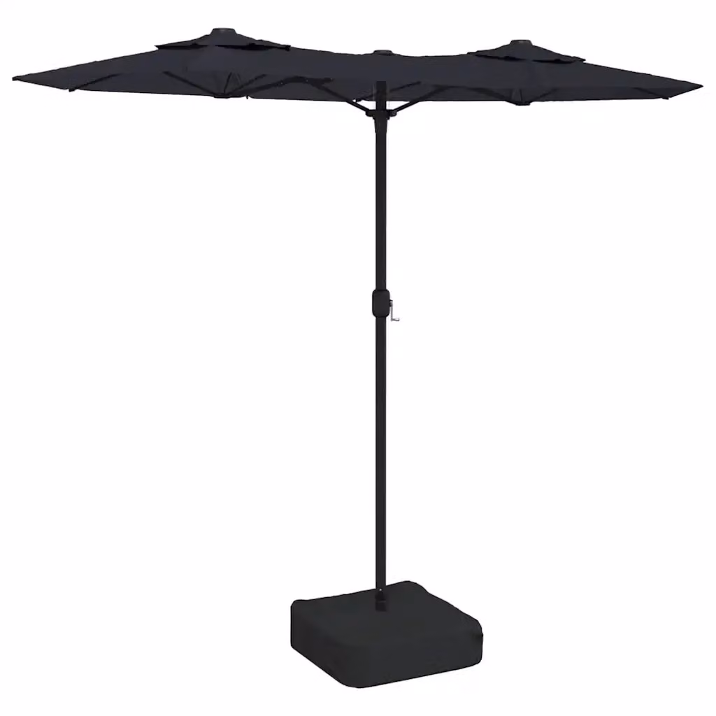 Ombrellone da giardino a doppia testa con LED DESIGN IN, colore nero e grigio, in poliestere e acciaio, L: 316 cm, H: 145 cm, P: 240 cm – 2