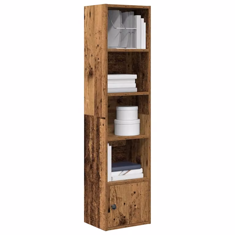 Libreria vidaXL in legno multistrato e MDF stile rustico marrone con pannello posteriore L/P/H: 31 x 24 x 127 cm