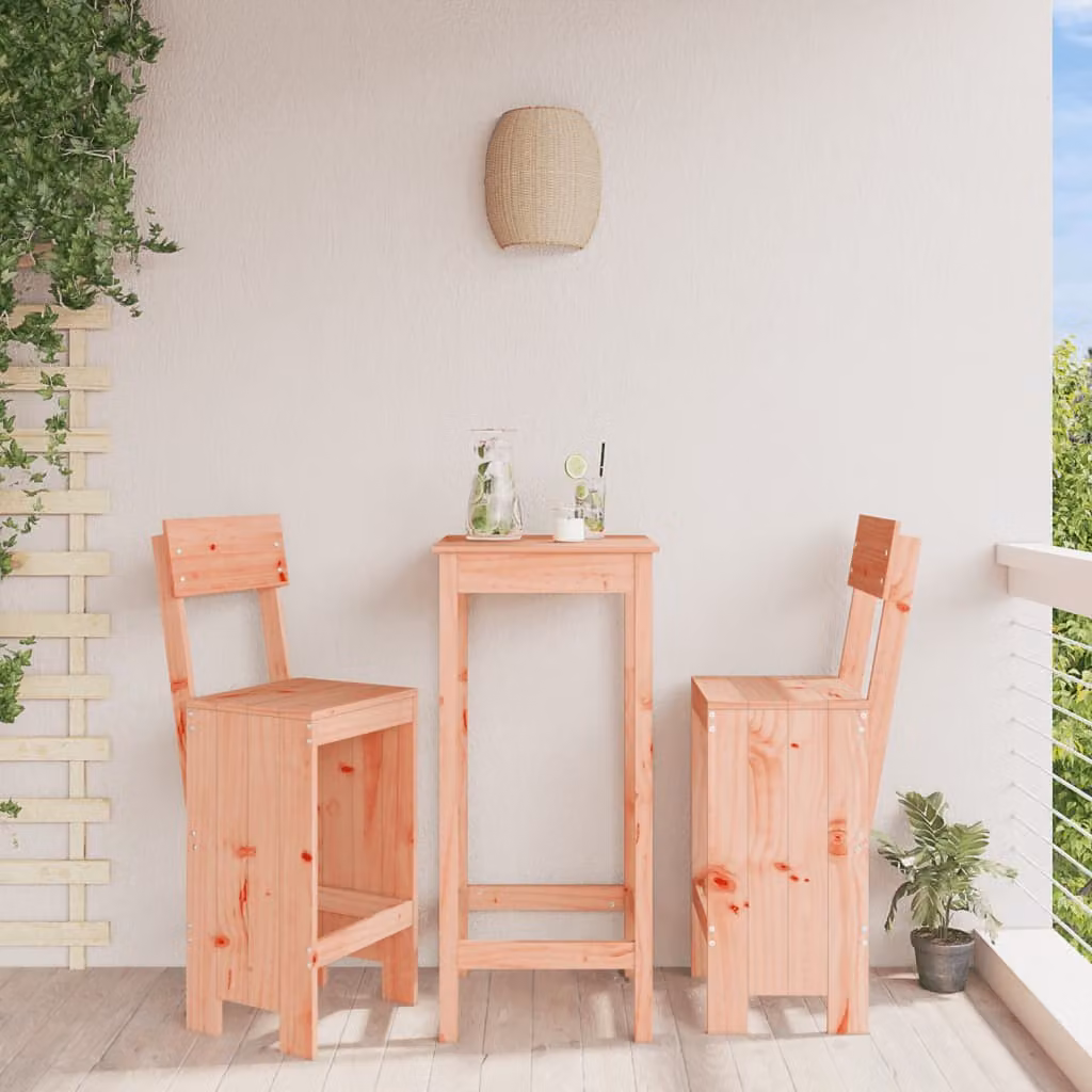 Set di 2 sgabelli da bar vidaXL in legno di Douglas color marrone rustico L/P/H: 40 x 48,5 x 115,5 cm