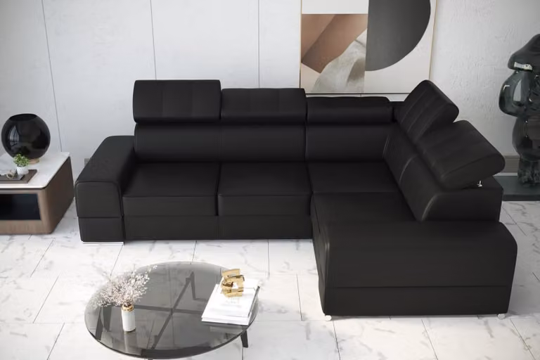 Ecksofa Couch Sofas Textil Bett Funktion Design L-Form Modern Luxus Couchen