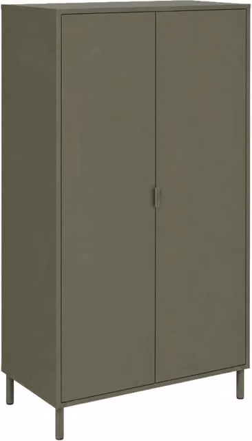Guardaroba decorativo in legno e metallo 2 ripiani 1 appendiabiti,