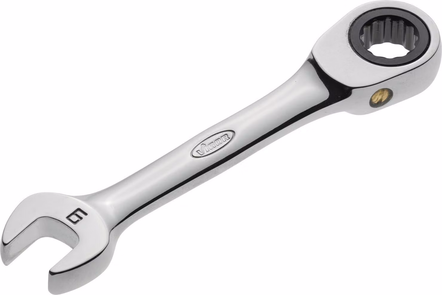 Chiave a cricchetto ad anello corta VIGOR V2823, esagono esterno, profilo SW 9